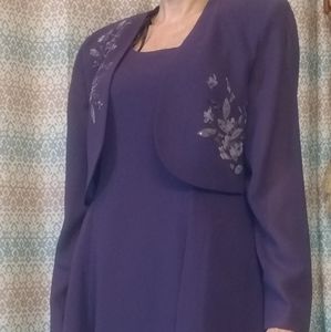 Women's purple 2 piece dress